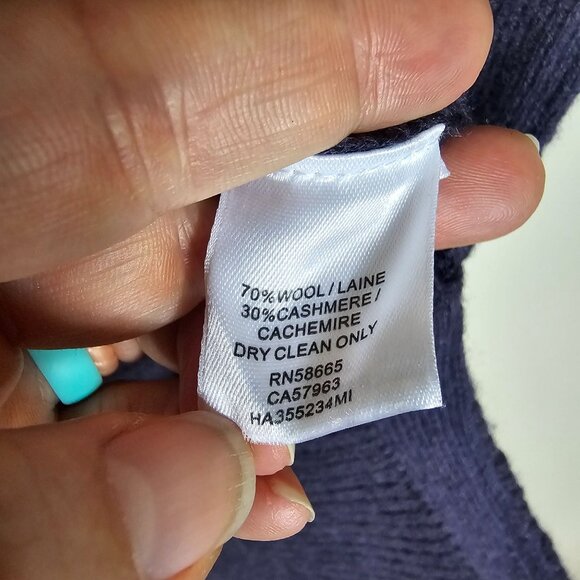 Halogen Purple Cashmere Wool Cowl Neck Sweater M Lagenlook 3/4 Sleeve Relaxed - Picture 9 of 9